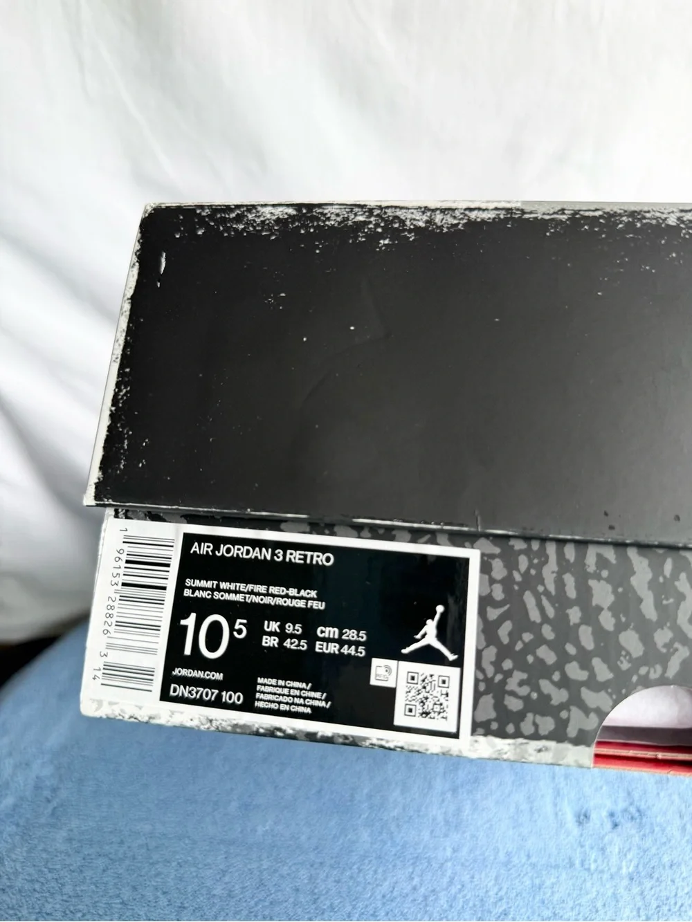 AUTHENTIC Jordan 3 White Cement Reimagined size 10.5 DN3707-100 2022 PRE-OWNED